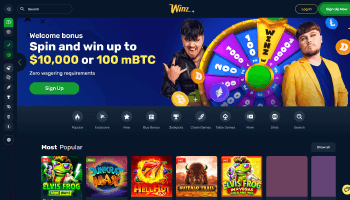 Winz Casino homepage