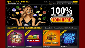 Slotland Casino homepage