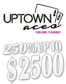 Uptown Aces logo and bonus offer